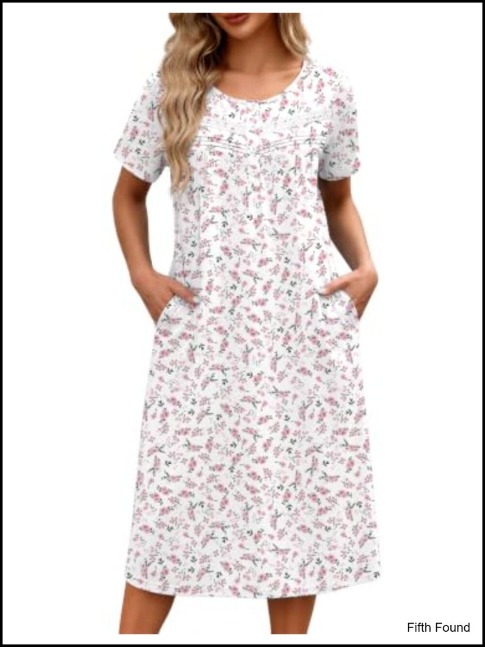 Ekouaer Women's Short Sleeve Henley Nightgown with Pockets